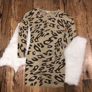 Leopard / Animal Print Sweater Dress